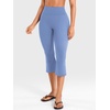 image:imageYEOREO Ease Capri Flare Leggings Workout Cropped Bootcut Yoga Crop Pants  21 High Waisted Tummy Control Capri Leggings for Women Gym YogaSea Blue