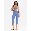 image:imageYEOREO Ease Capri Flare Leggings Workout Cropped Bootcut Yoga Crop Pants  21 High Waisted Tummy Control Capri Leggings for Women Gym YogaSea Blue