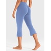 image:imageYEOREO Ease Capri Flare Leggings Workout Cropped Bootcut Yoga Crop Pants  21 High Waisted Tummy Control Capri Leggings for Women Gym YogaSea Blue