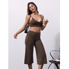 image:imageYEOREO Ease No Front Seam Capris for Women Low Rise VBack Yoga Pants  21 Inseam Straight Leg Glute Contouring Relaxed BelowKnee Fit No Camel Toe Workout and LoungeCoffee