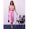 image:imageYEOREO Ease No Front Seam Capris for Women Low Rise VBack Yoga Pants  21 Inseam Straight Leg Glute Contouring Relaxed BelowKnee Fit No Camel Toe Workout and LoungeBubblegum Pink