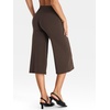 image:imageYEOREO Ease No Front Seam Capris for Women Low Rise VBack Yoga Pants  21 Inseam Straight Leg Glute Contouring Relaxed BelowKnee Fit No Camel Toe Workout and LoungeCoffee