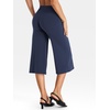 image:imageYEOREO Ease No Front Seam Capris for Women Low Rise VBack Yoga Pants  21 Inseam Straight Leg Glute Contouring Relaxed BelowKnee Fit No Camel Toe Workout and LoungeNavy Blue