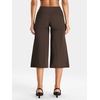 image:imageYEOREO Ease No Front Seam Capris for Women Low Rise VBack Yoga Pants  21 Inseam Straight Leg Glute Contouring Relaxed BelowKnee Fit No Camel Toe Workout and LoungeCoffee