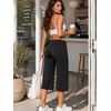 image:imageYEOREO Ease No Front Seam Capris for Women Low Rise VBack Yoga Pants  21 Inseam Straight Leg Glute Contouring Relaxed BelowKnee Fit No Camel Toe Workout and LoungeBlack