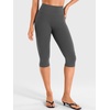 image:imageYEOREO Ease Womens Workout Capri Leggings with Pockets No Front Seam Pants  High Waisted Hidden Scrunch Tummy Control Butt lifting buttery soft Gym Yoga Going Out Capri Leggings 17 InseamCarbon Grey