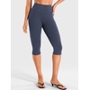 image:imageYEOREO Ease Womens Workout Capri Leggings with Pockets No Front Seam Pants  High Waisted Hidden Scrunch Tummy Control Butt lifting buttery soft Gym Yoga Going Out Capri Leggings 17 InseamNavy Blue