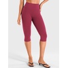 image:imageYEOREO Ease Womens Workout Capri Leggings with Pockets No Front Seam Pants  High Waisted Hidden Scrunch Tummy Control Butt lifting buttery soft Gym Yoga Going Out Capri Leggings 17 InseamRuby Red