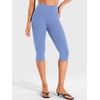 image:imageYEOREO Ease Womens Workout Capri Leggings with Pockets No Front Seam Pants  High Waisted Hidden Scrunch Tummy Control Butt lifting buttery soft Gym Yoga Going Out Capri Leggings 17 InseamSea Blue