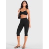 image:imageYEOREO Ease Womens Workout Capri Leggings with Pockets No Front Seam Pants  High Waisted Hidden Scrunch Tummy Control Butt lifting buttery soft Gym Yoga Going Out Capri Leggings 17 InseamBlack