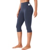 image:imageYEOREO Ease Womens Workout Capri Leggings with Pockets No Front Seam Pants  High Waisted Hidden Scrunch Tummy Control Butt lifting buttery soft Gym Yoga Going Out Capri Leggings 17 InseamNavy Blue