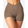 image:imageYEOREO Scrunch Butt Workout Shorts 35  Seamless V Cross Waist Sports Gym for WomenBrown