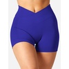 image:imageYEOREO Scrunch Butt Workout Shorts 35  Seamless V Cross Waist Sports Gym for WomenDark Blue