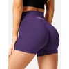 image:imageYEOREO Scrunch Butt Workout Shorts 35  Seamless V Cross Waist Sports Gym for WomenDark Purple