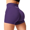 image:imageYEOREO Scrunch Butt Workout Shorts 35  Seamless V Cross Waist Sports Gym for WomenDark Purple