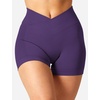 image:imageYEOREO Scrunch Butt Workout Shorts 35  Seamless V Cross Waist Sports Gym for WomenDark Purple
