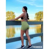 image:imageYEOREO Scrunch Butt Workout Shorts 35  Seamless V Cross Waist Sports Gym for WomenGreen