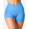 image:imageYEOREO Scrunch Butt Workout Shorts 35  Seamless V Cross Waist Sports Gym for WomenLight Blue