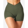 image:imageYEOREO Scrunch Butt Workout Shorts 35  Seamless V Cross Waist Sports Gym for WomenOlive Green
