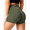 image:imageYEOREO Scrunch Butt Workout Shorts 35  Seamless V Cross Waist Sports Gym for WomenOlive Green