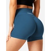 image:imageYEOREO Scrunch Butt Workout Shorts 35  Seamless V Cross Waist Sports Gym for WomenPeacock Blue