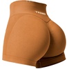 image:imageYEOREO Scrunch Butt Workout Shorts 35  Seamless V Cross Waist Sports Gym for WomenRed Brown
