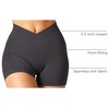 image:imageYEOREO Scrunch Butt Workout Shorts 35  Seamless V Cross Waist Sports Gym for WomenShale Brown