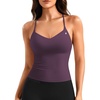 image:imageYEOREO CoreFlex Y Back Tank Tops for Women Padded Racerback Yoga Tank Tops  V Neck Adjustable Strap Light Support Removable Pads Gym WorkoutBlack Berry Purple