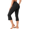 image:imageYEOREO Ease Capri Flare Leggings Workout Cropped Bootcut Yoga Crop Pants  21 High Waisted Tummy Control Capri Leggings for Women Gym YogaBlack