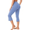 image:imageYEOREO Ease Capri Flare Leggings Workout Cropped Bootcut Yoga Crop Pants  21 High Waisted Tummy Control Capri Leggings for Women Gym YogaSea Blue