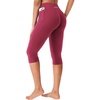 image:imageYEOREO Ease Womens Workout Capri Leggings with Pockets No Front Seam Pants  High Waisted Hidden Scrunch Tummy Control Butt lifting buttery soft Gym Yoga Going Out Capri Leggings 17 InseamRuby Red
