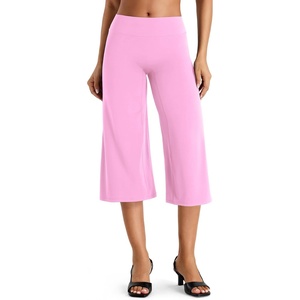 image:imageYEOREO Ease No Front Seam Capris for Women Low Rise VBack Yoga Pants  21 Inseam Straight Leg Glute Contouring Relaxed BelowKnee Fit No Camel Toe Workout and LoungeBubblegum Pink