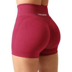 image:imageYEOREO Scrunch Butt Workout Shorts 35  Seamless V Cross Waist Sports Gym for WomenMagenta