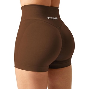 image:imageYEOREO Scrunch Butt Workout Shorts 35  Seamless V Cross Waist Sports Gym for WomenSangria