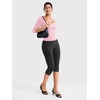 image:imageYEOREO Ease Womens 34 Sleeve Tops Workout Yoga Shirts  Double Lined Scoop Neck Slim Fit Soft Breathable Gym RunningPink Lemonade