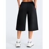 image:imageYEOREO Ease Women Wide Leg Capri Pants with Pockets Low Rise Sweatpants  17 Inseam Loose Fit Adjustable Drawstring Elastic Waistband CasualBlack