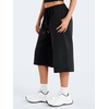 image:imageYEOREO Ease Women Wide Leg Capri Pants with Pockets Low Rise Sweatpants  17 Inseam Loose Fit Adjustable Drawstring Elastic Waistband CasualBlack