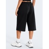 image:imageYEOREO Ease Women Wide Leg Capri Pants with Pockets Low Rise Sweatpants  17 Inseam Loose Fit Adjustable Drawstring Elastic Waistband CasualBlack