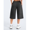 image:imageYEOREO Ease Women Wide Leg Capri Pants with Pockets Low Rise Sweatpants  17 Inseam Loose Fit Adjustable Drawstring Elastic Waistband CasualDark Gray