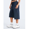 image:imageYEOREO Ease Women Wide Leg Capri Pants with Pockets Low Rise Sweatpants  17 Inseam Loose Fit Adjustable Drawstring Elastic Waistband CasualNavy Blue