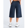image:imageYEOREO Ease Women Wide Leg Capri Pants with Pockets Low Rise Sweatpants  17 Inseam Loose Fit Adjustable Drawstring Elastic Waistband CasualNavy Blue
