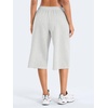 image:imageYEOREO Ease Women Wide Leg Capri Pants with Pockets Low Rise Sweatpants  17 Inseam Loose Fit Adjustable Drawstring Elastic Waistband CasualSlate Gray