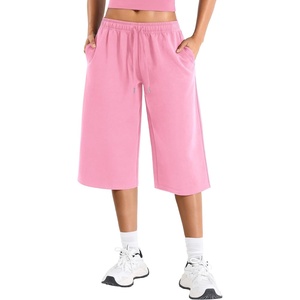 image:imageYEOREO Ease Women Wide Leg Capri Pants with Pockets Low Rise Sweatpants  17 Inseam Loose Fit Adjustable Drawstring Elastic Waistband CasualBlush Pink