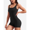 image:imageYEOREO CoreFlex Women One Piece Workout Jumpsuits Backless Yoga Romper  Sleeveless V Back Tummy Control Gym U Neck Removable PadsBlack