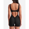 image:imageYEOREO CoreFlex Women One Piece Workout Jumpsuits Backless Yoga Romper  Sleeveless V Back Tummy Control Gym U Neck Removable PadsBlack