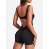 image:imageYEOREO CoreFlex Women One Piece Workout Jumpsuits Backless Yoga Romper  Sleeveless V Back Tummy Control Gym U Neck Removable PadsBlack