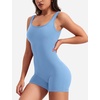 image:imageYEOREO CoreFlex Women One Piece Workout Jumpsuits Backless Yoga Romper  Sleeveless V Back Tummy Control Gym U Neck Removable PadsBright Blue