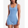 image:imageYEOREO CoreFlex Women One Piece Workout Jumpsuits Backless Yoga Romper  Sleeveless V Back Tummy Control Gym U Neck Removable PadsBright Blue