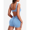 image:imageYEOREO CoreFlex Women One Piece Workout Jumpsuits Backless Yoga Romper  Sleeveless V Back Tummy Control Gym U Neck Removable PadsBright Blue