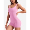 image:imageYEOREO CoreFlex Women One Piece Workout Jumpsuits Backless Yoga Romper  Sleeveless V Back Tummy Control Gym U Neck Removable PadsBubble Gum Pink